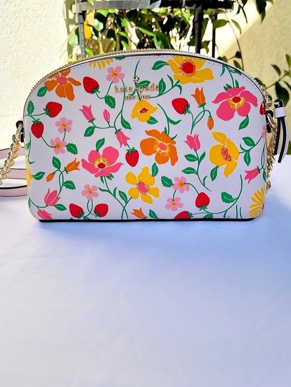 Kate Spade Lauryn Strawberry Vines Garden Crossbody Bag